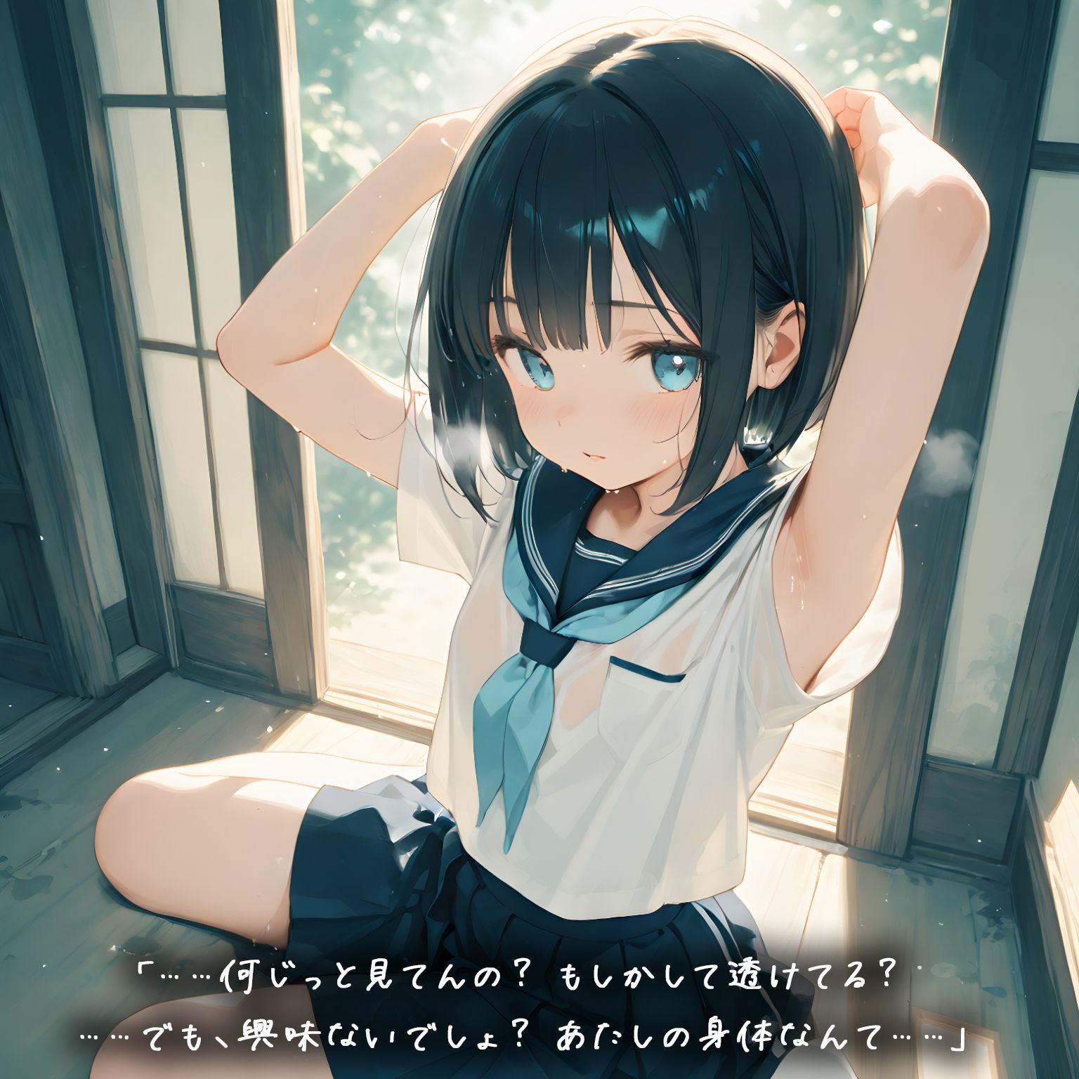 雨の社、紬葉のセーラー服が乾くまで - サンプル画像 2