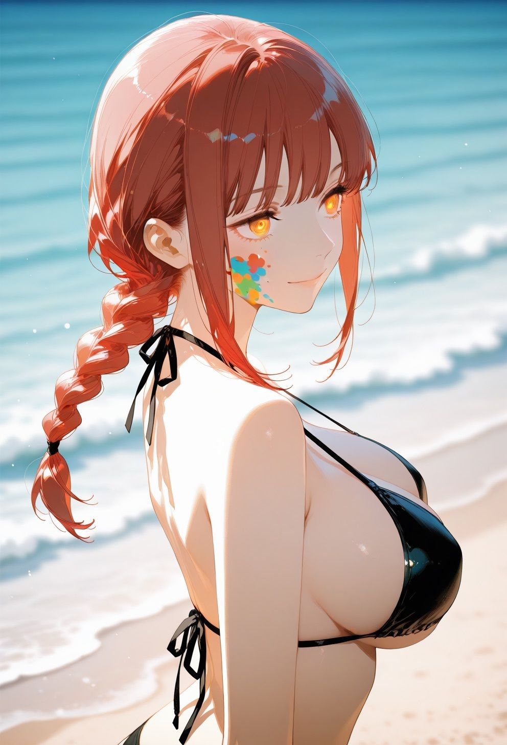 夏の浜辺の公開羞恥 マキ◯編 チェーンソーマ◯ - サンプル画像 2