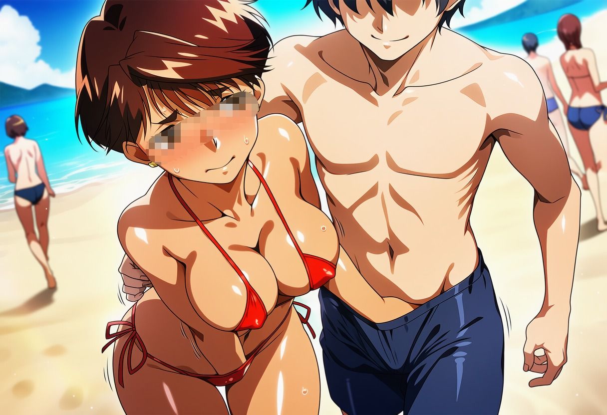 真夏のビーチで遊ぼう（遠野み〇き編） - サンプル画像 2