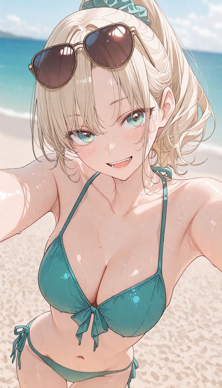 ビキニ美女と浜辺H（500枚） - サンプル画像 1
