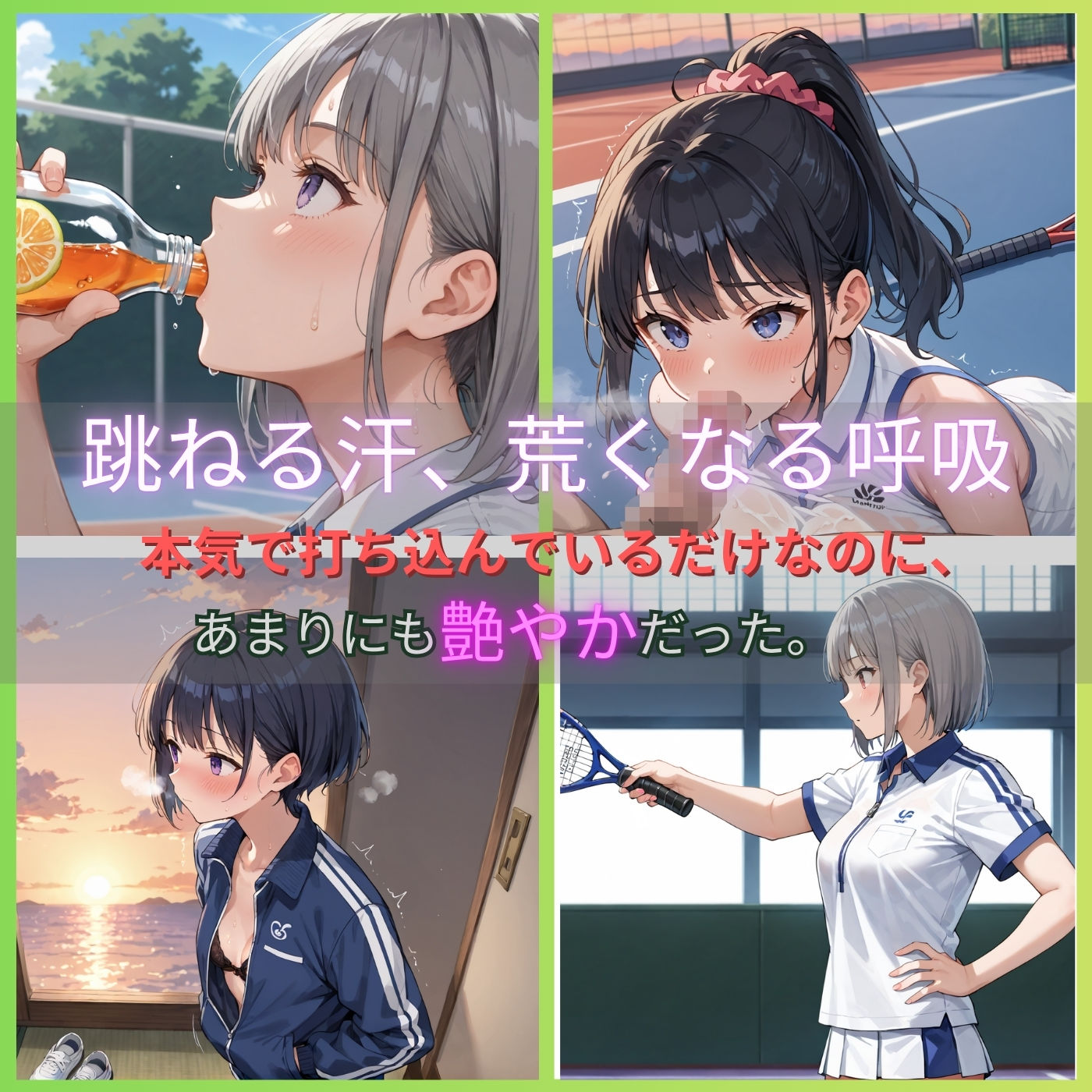 学園性活！ユニフォームに滲む汗 テニス部の本気がエロい3【汗かく美少女の厳選CG332枚収録】PC向け - サンプル画像 1