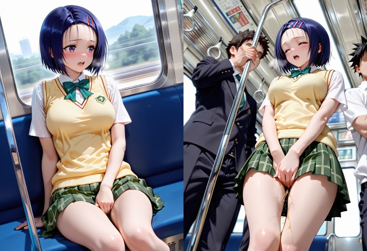 我慢できなく外でお漏らし - サンプル画像 3