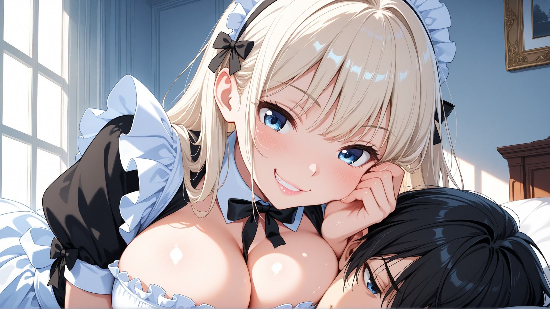 からかい上手な巨乳メイドがオヤジに寝取られたので、童貞の僕が寝取り返した話 - サンプル画像 6