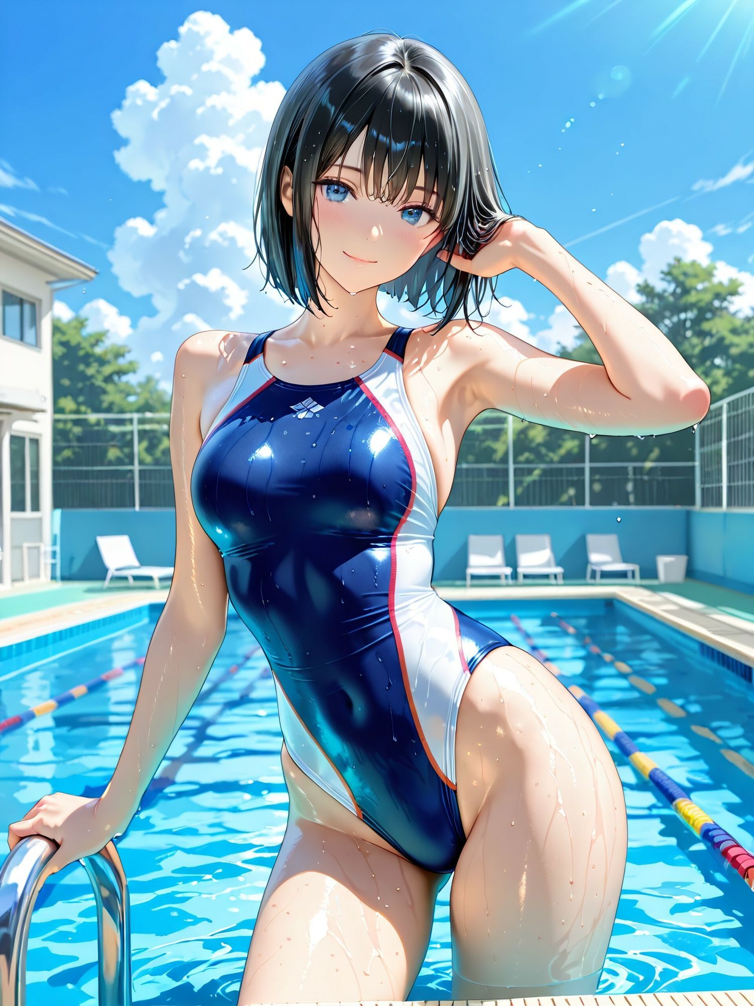競泳水着の女の子4 - サンプル画像 1
