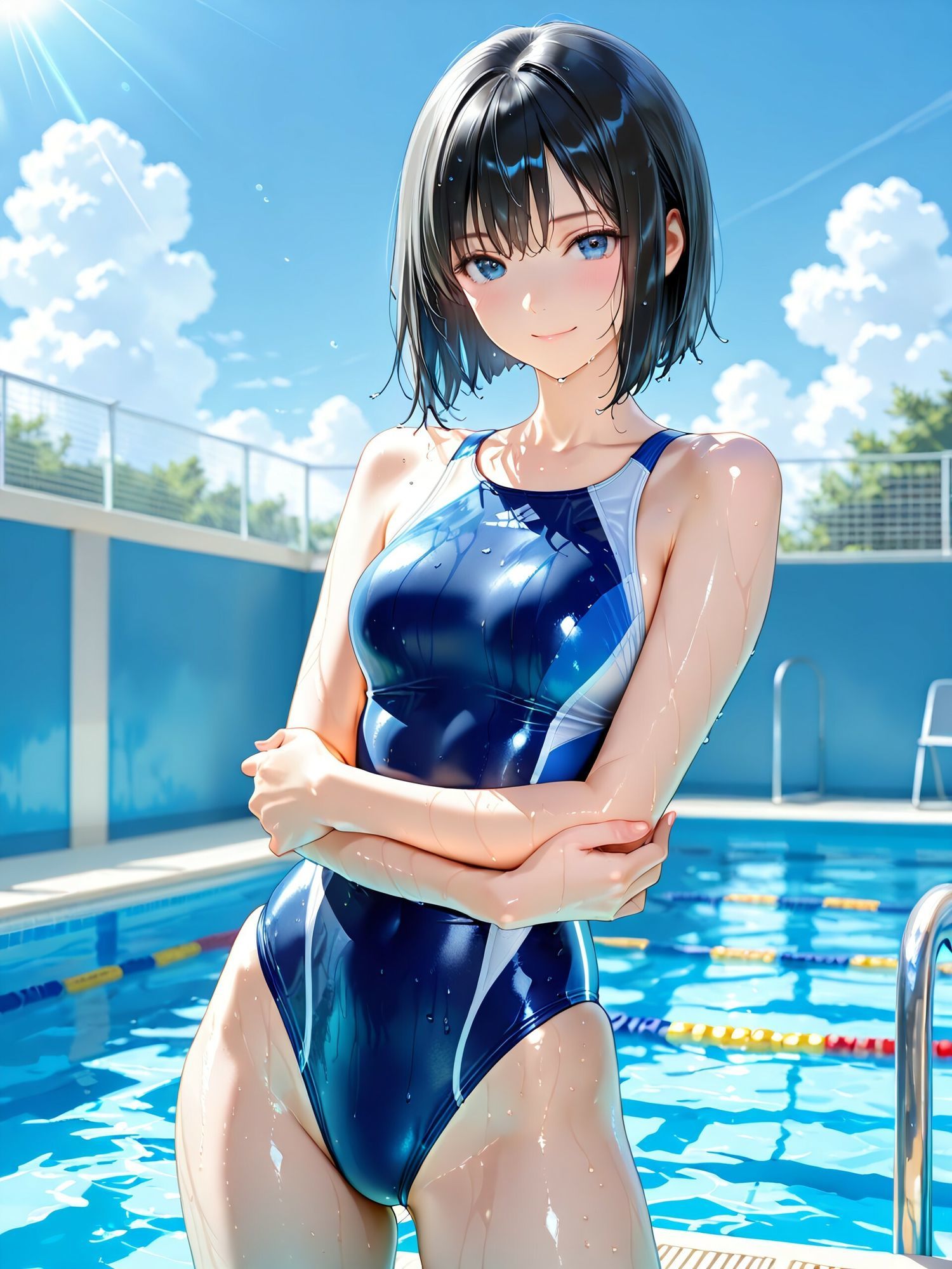 競泳水着の女の子4 - サンプル画像 2
