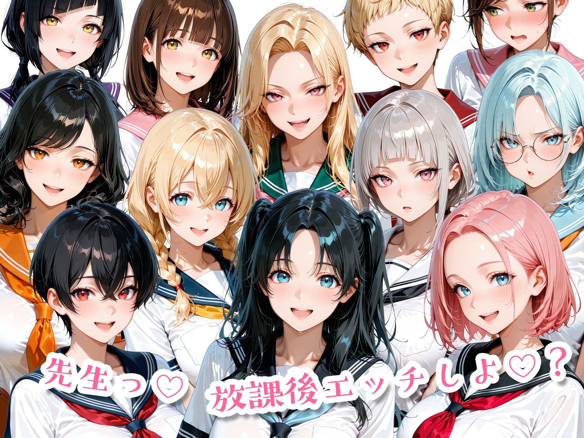 12人のセーラー服生徒とセックスし放題な教師 - サンプル画像 10