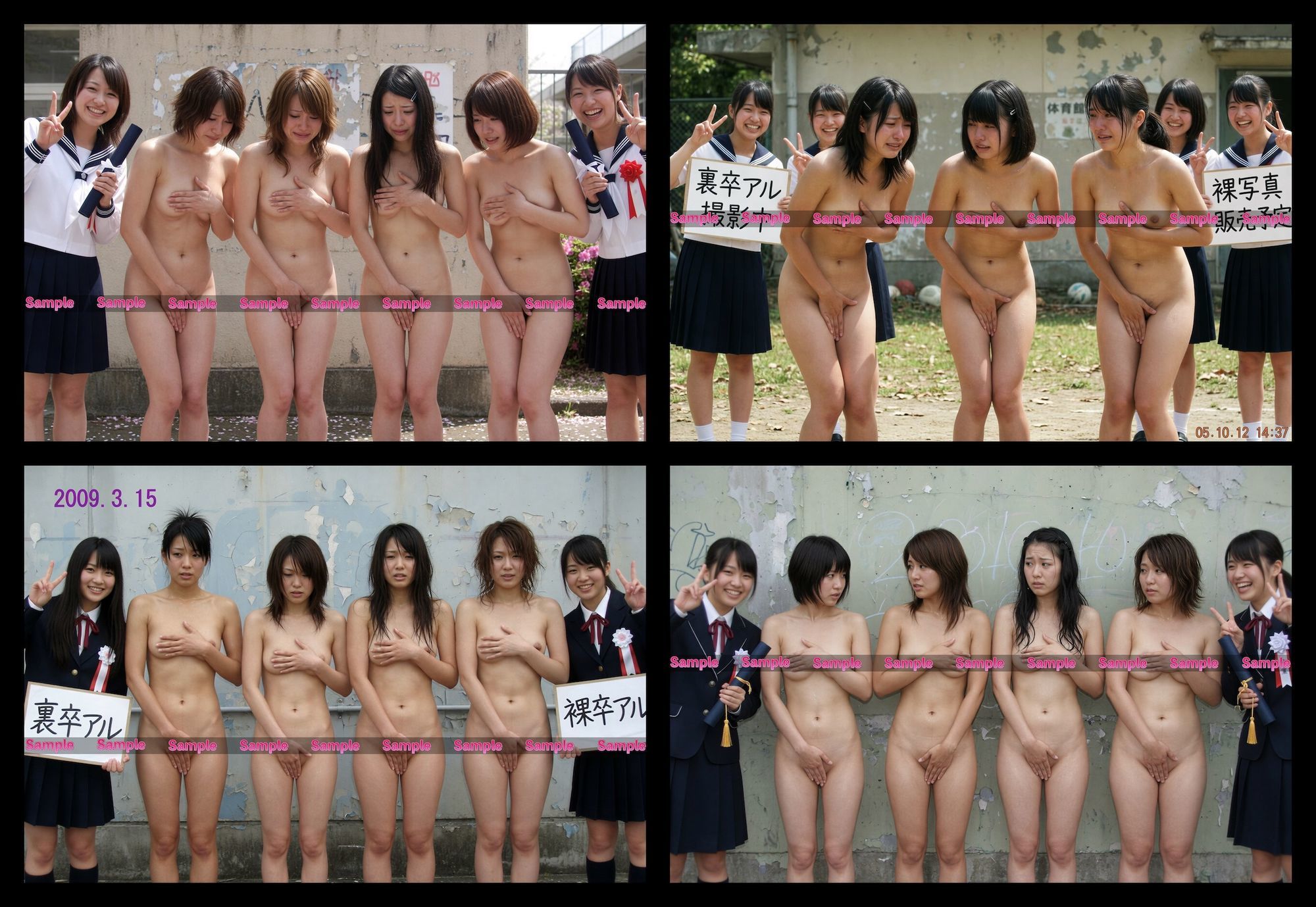 恥ずかしすぎる裏卒業式（平成デジカメ素人写真風） - サンプル画像 5