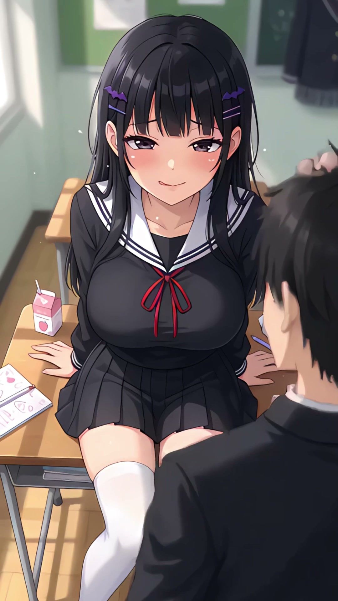 【スマホ縦型フルボイス】ぬるぬる動く！制服JKに中出しセックス33連発 - サンプル画像 1