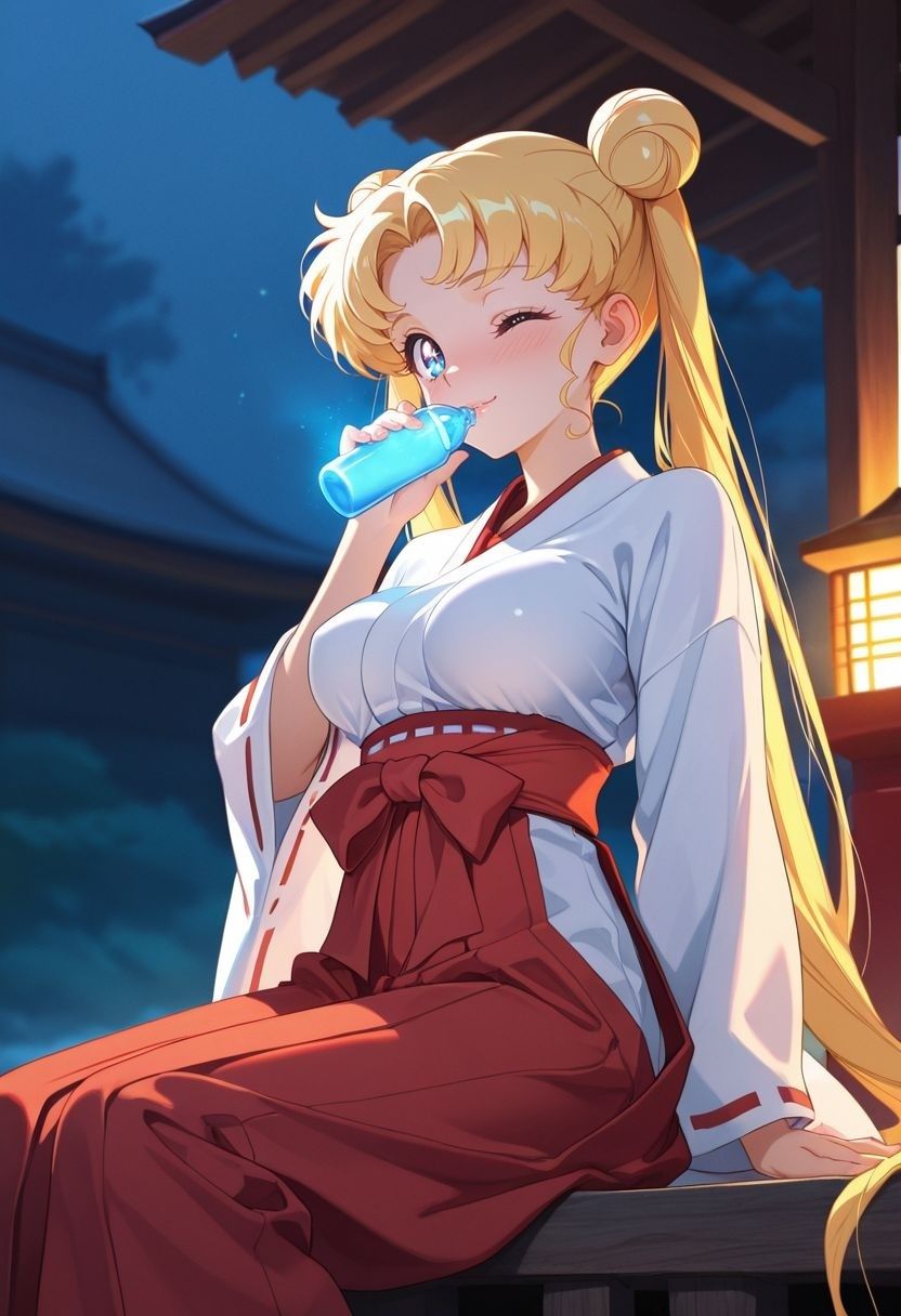 もしも。。。このキャラが巫女だったら〜月野う〇ぎ〜 - サンプル画像 2