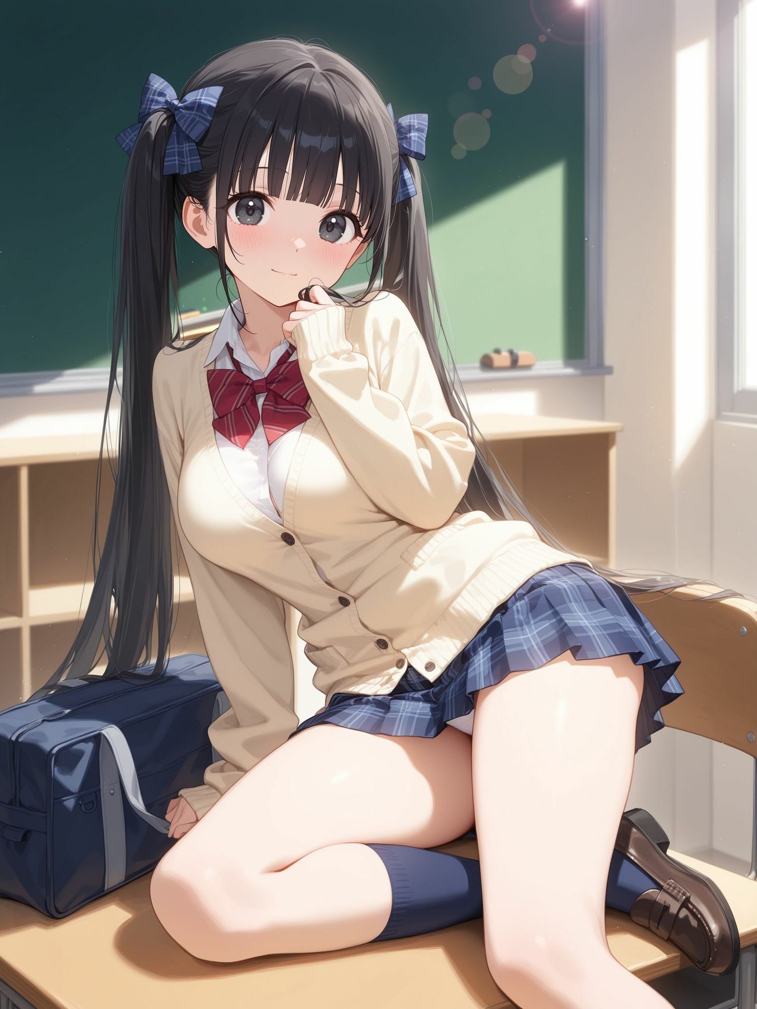 ツインテ女子〇生の教室でらぶらぶえっち - サンプル画像 2