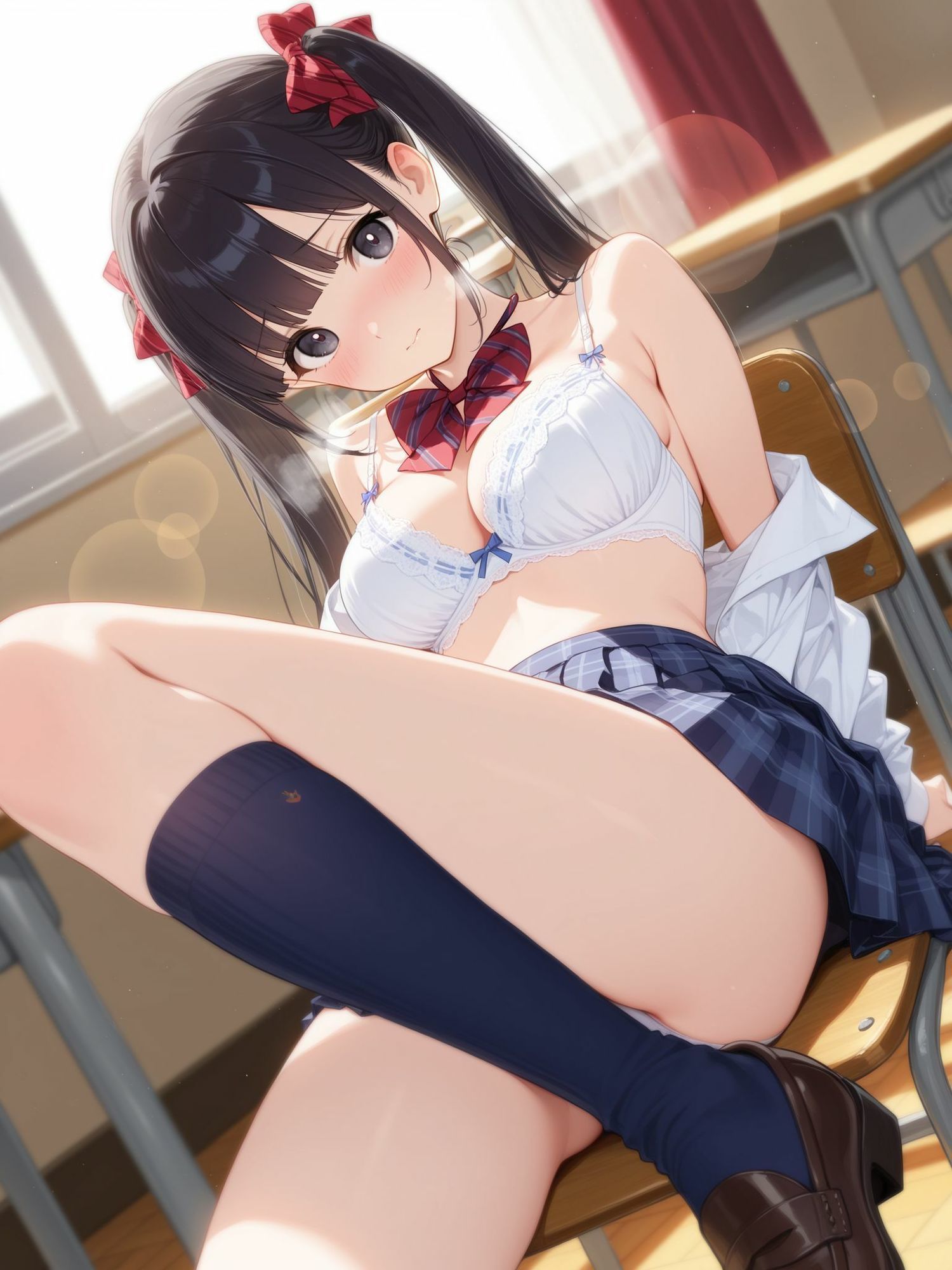 ツインテ女子〇生の教室でらぶらぶえっち - サンプル画像 3
