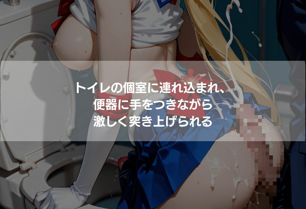 ふたなり巨乳3美少女 金髪青髪黒髪の教室・トイレ・森中出し 342枚 - サンプル画像 4