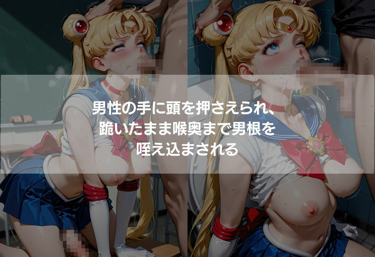 ふたなり巨乳3美少女 金髪青髪黒髪の教室・トイレ・森中出し 342枚 - サンプル画像 7