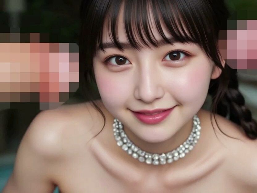アイドルの笑顔に大量顔射プールサイド撮影会 - サンプル画像 2
