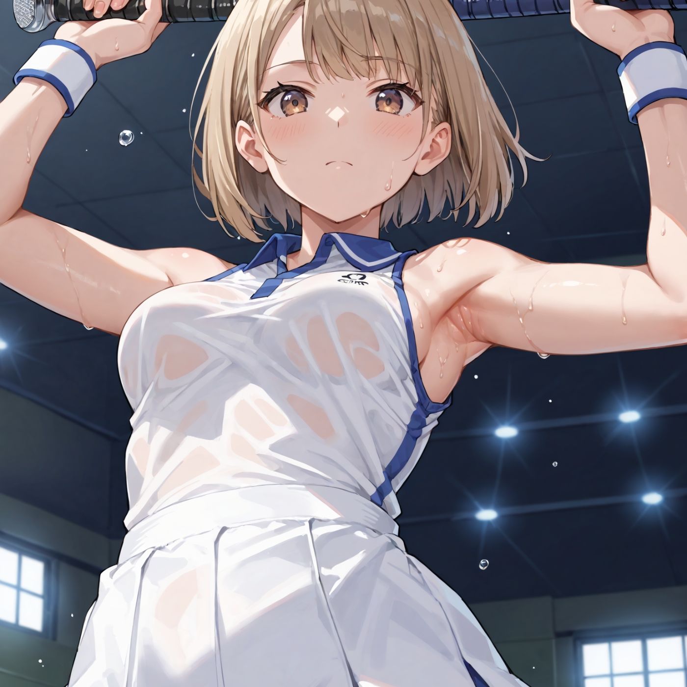 学園性活！ユニフォームに滲む汗 テニス部の本気がエロい4【汗かく美少女の厳選CG263枚収録】スマホ向け - サンプル画像 4