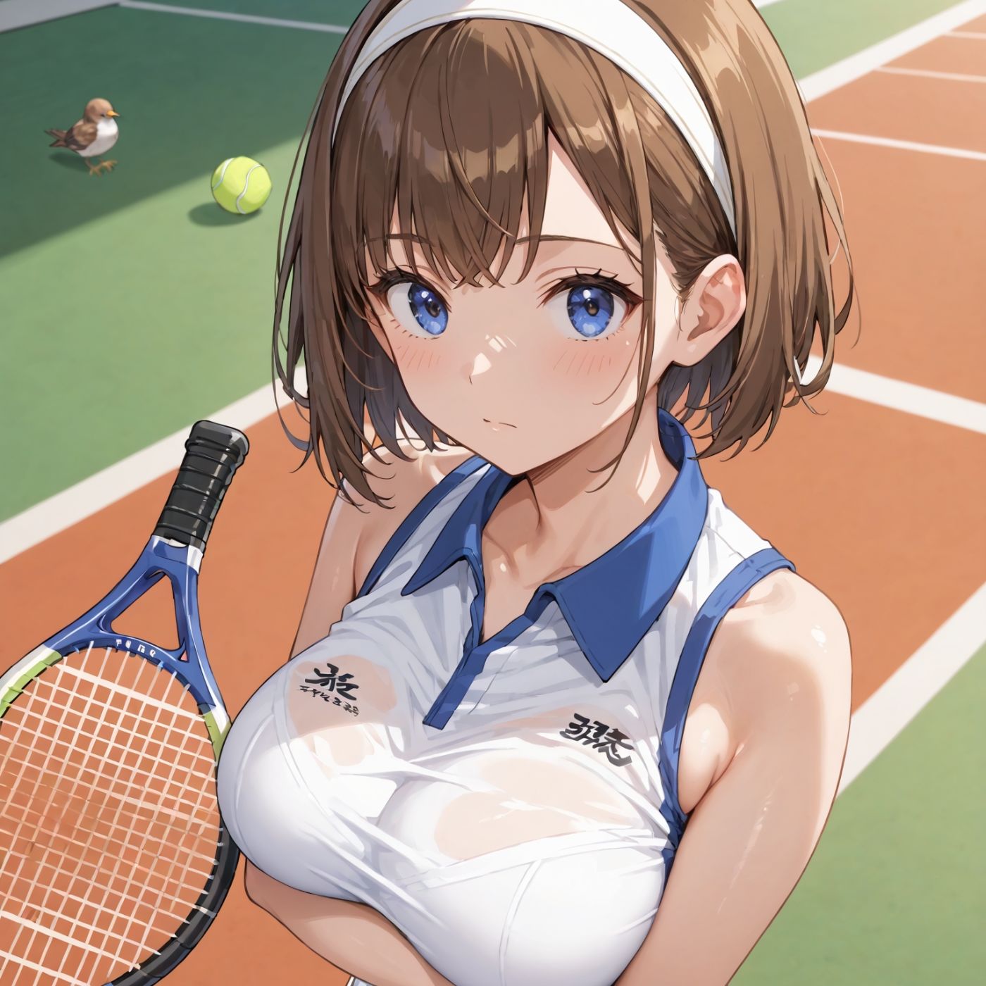学園性活！ユニフォームに滲む汗 テニス部の本気がエロい4【汗かく美少女の厳選CG263枚収録】スマホ向け - サンプル画像 9