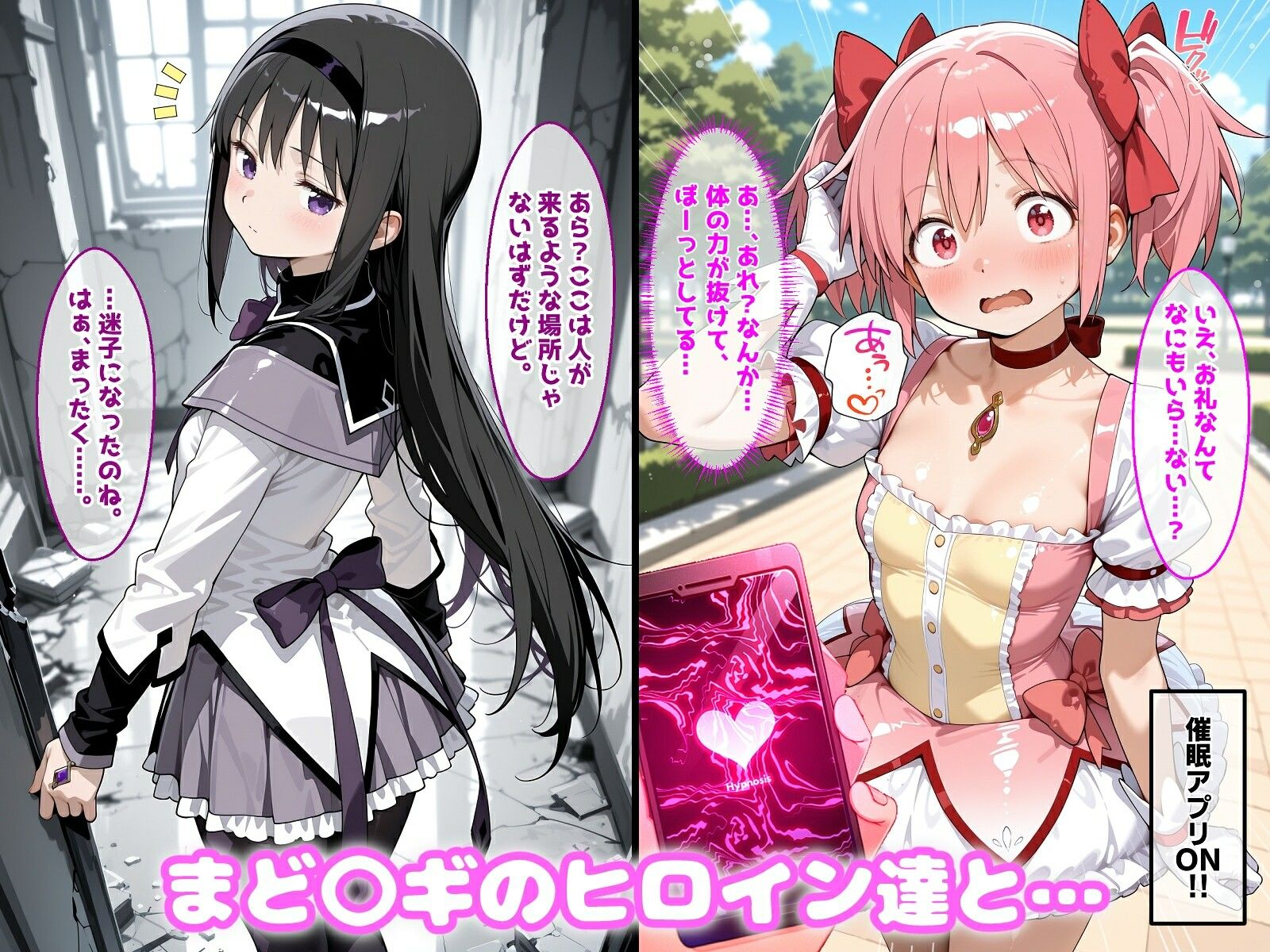 〇眠アプリで妊娠孕ませ  まど〇ギのヒロインたちと膣内射精えっちする話 - サンプル画像 1