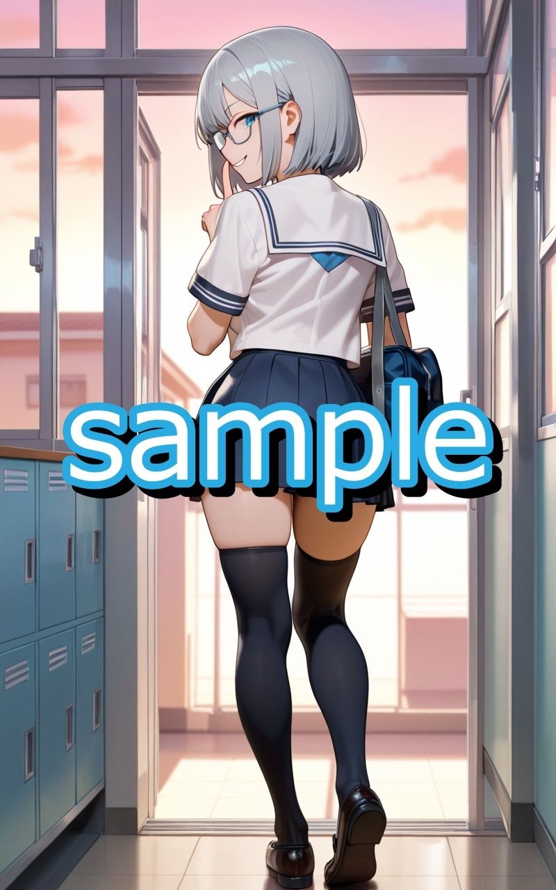 眼鏡っ娘サキュバスが学生時代モテなかった非モテ君のために学生服デートと対価にこってり搾精するイラスト集 - サンプル画像 2