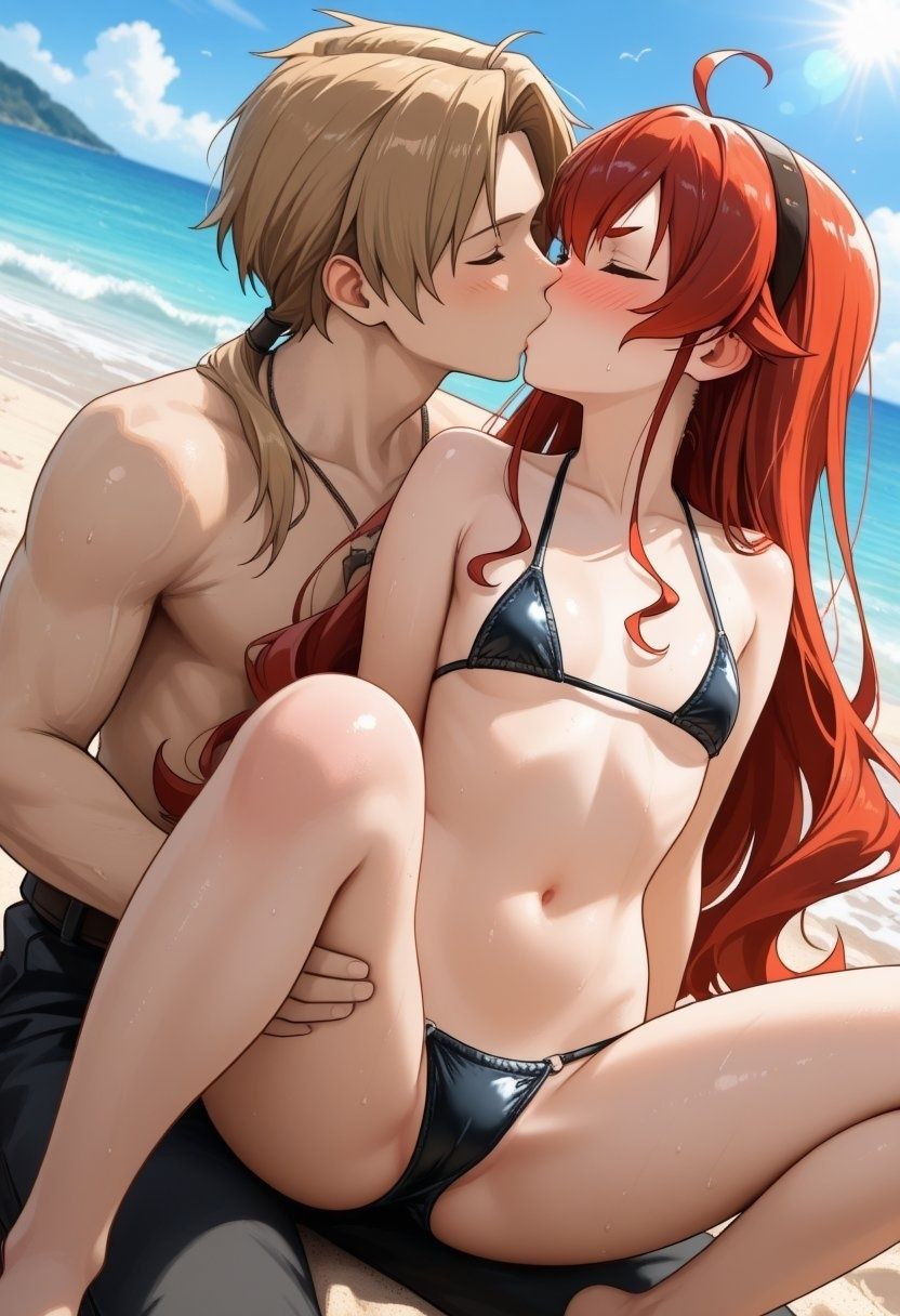 エ◯ス、ギ◯ーヌが際どい水着姿でビーチでセックスする【CG204枚】 - サンプル画像 3