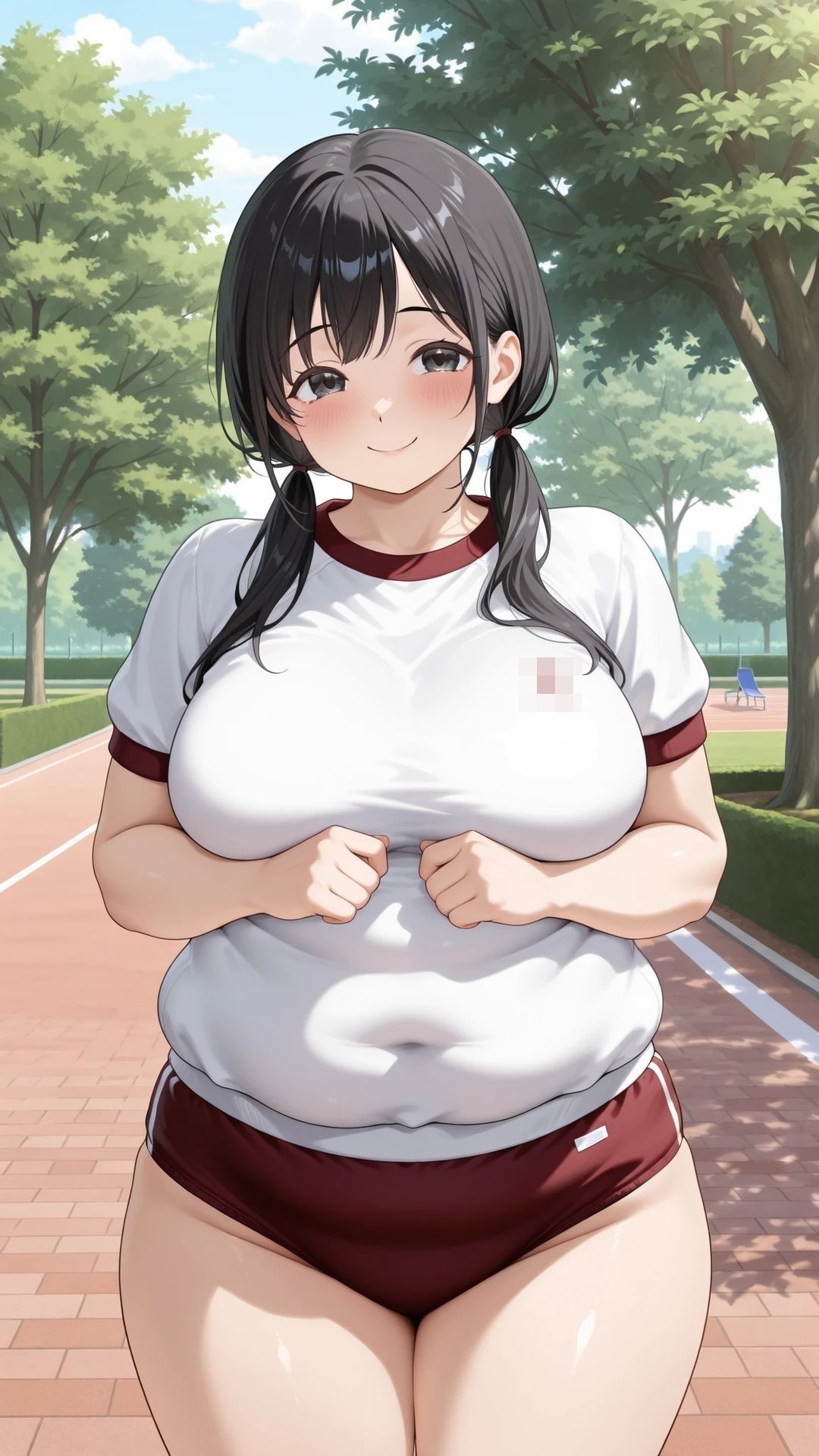 ぽっちゃりブルマ美少女と公園エッチ - サンプル画像 1