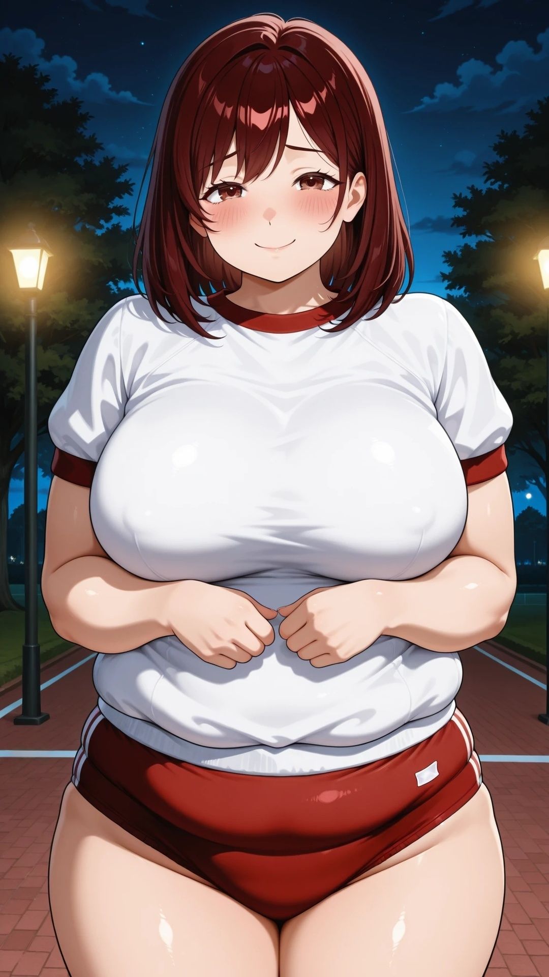 ぽっちゃりブルマ妻と公園エッチ - サンプル画像 1