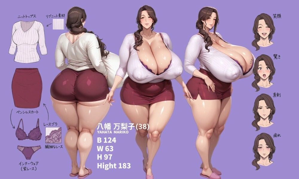 八幡万梨子（38）妄想暴走CG集 - サンプル画像 1