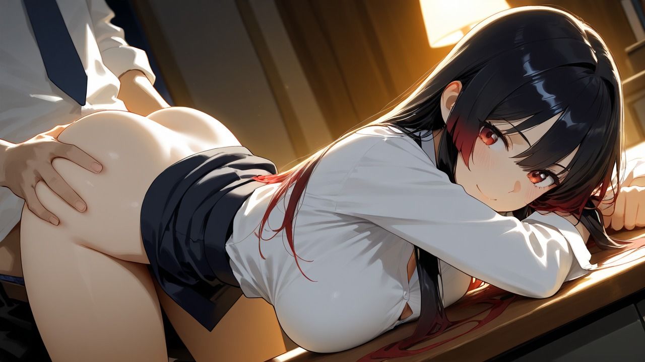 清楚な新人と夜のオフィスで中出し濃密SEXPart2 - サンプル画像 4