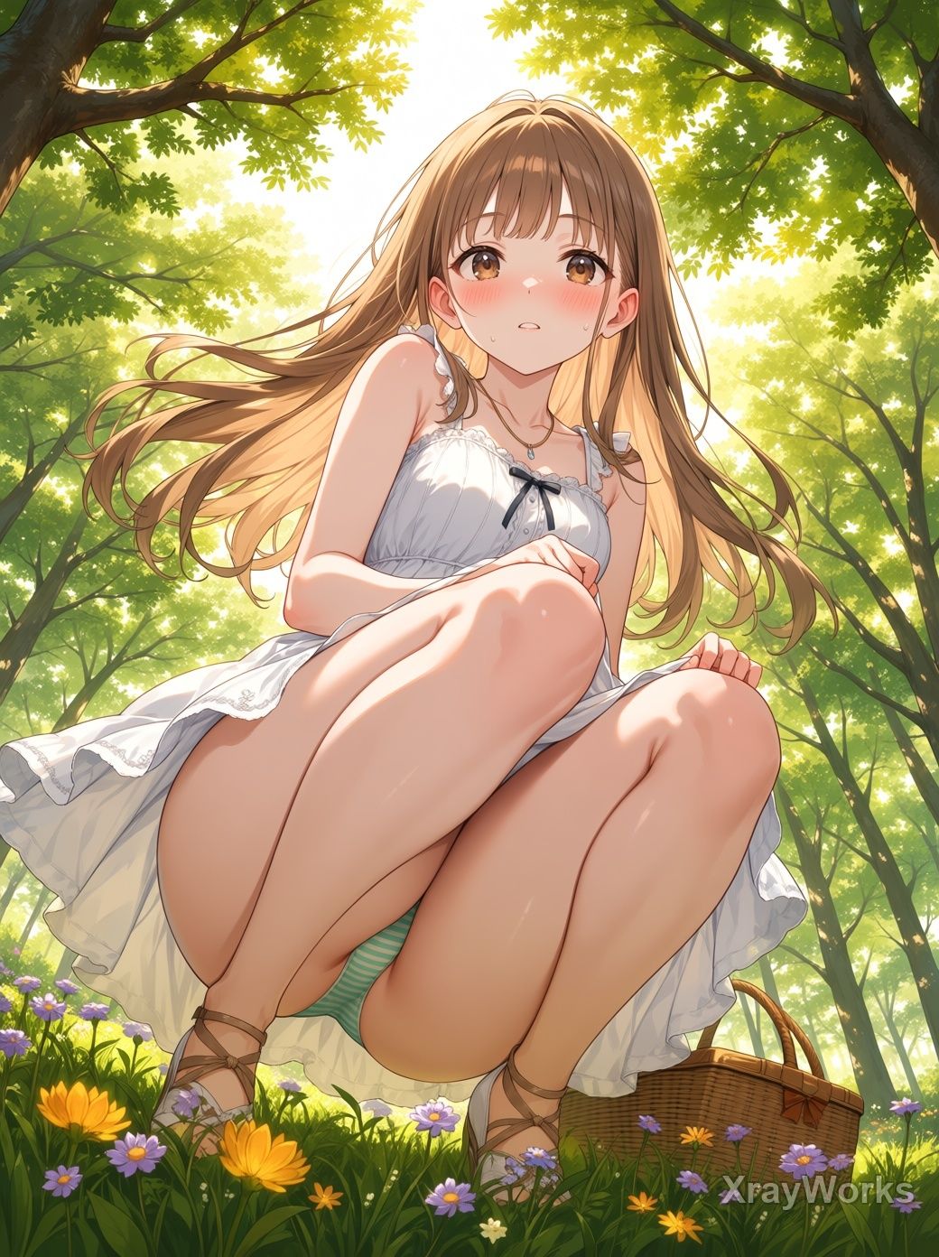 木漏れ日の秘密 〜夏ワンピ美少女のチラ〜 CG119枚＋ショート動画122本 - サンプル画像 2