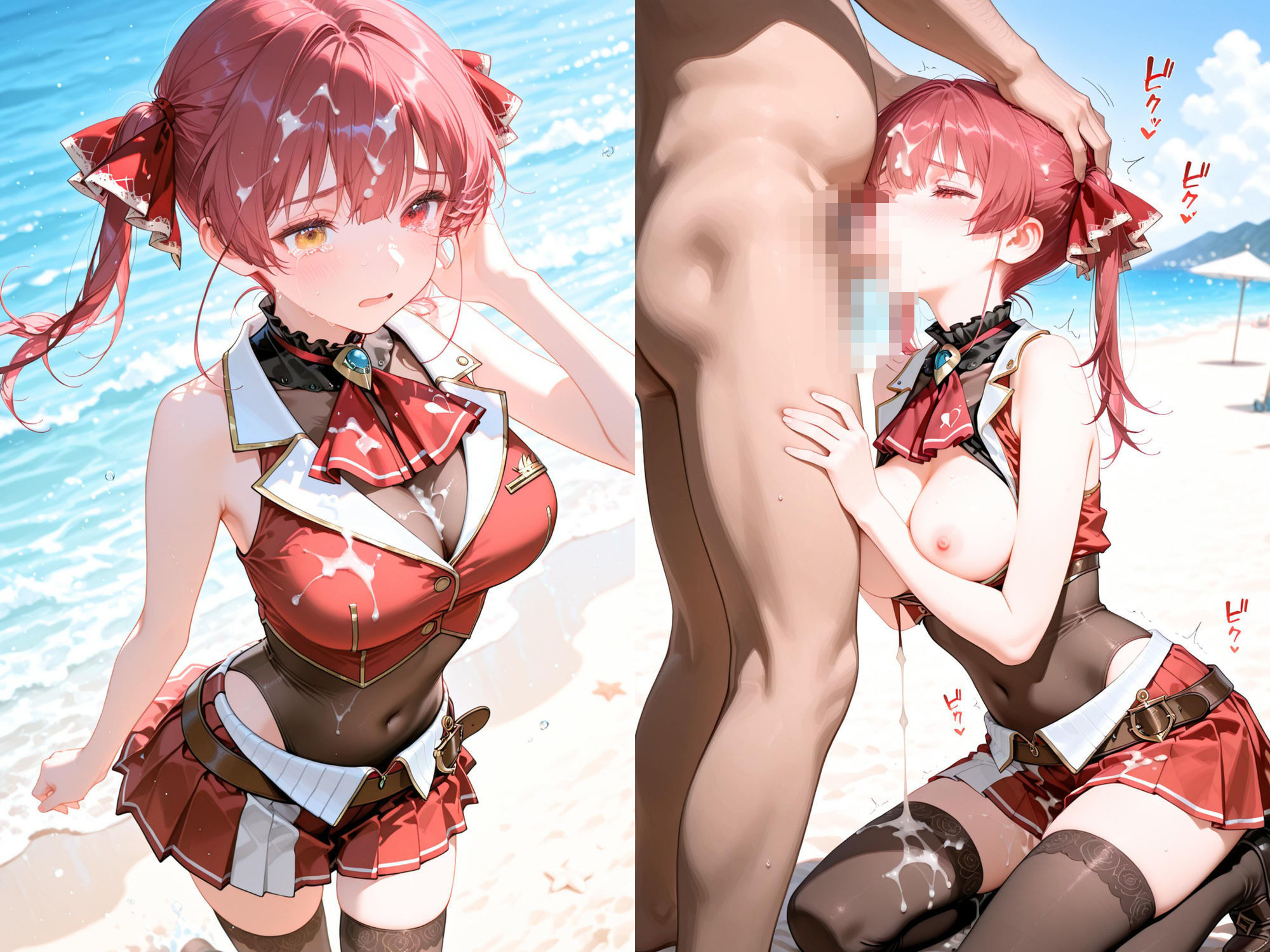 【4K動画付き】ヒロインと海辺の誘惑:宝鍾マ○ン編  ホ〇ライブ Vtuber 4K高画質 - サンプル画像 7