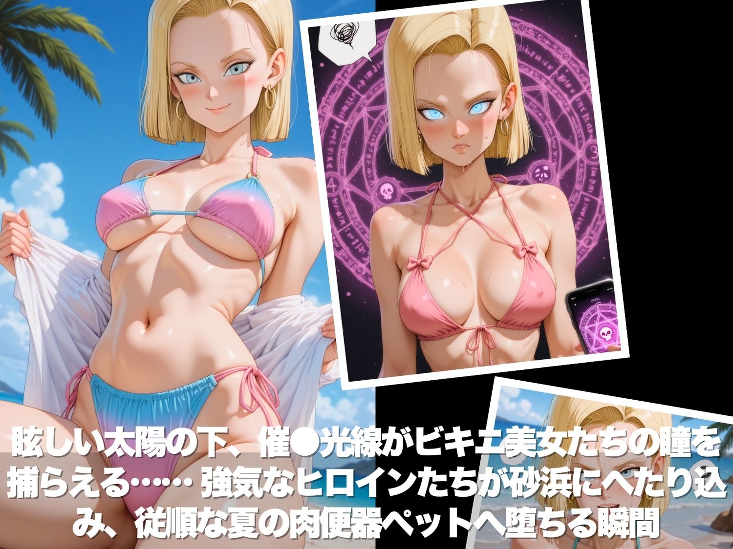 真夏の海辺で堕ちて  〜おじさんの虜になって妊娠するまで〜  ドラゴ●ボール 編 - サンプル画像 2