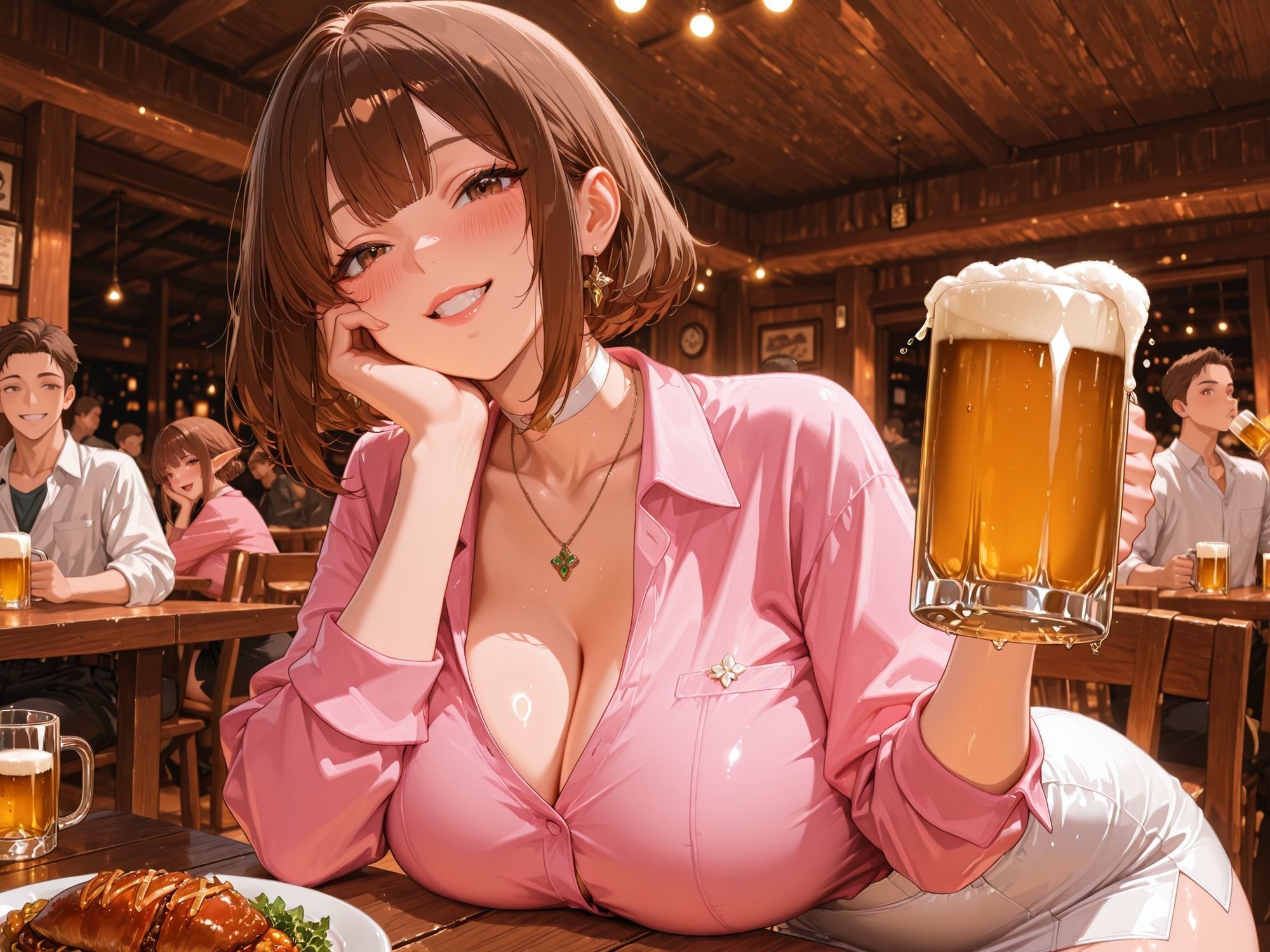 会社の巨乳エルフ後輩 〜飲み会後にお持ち帰り〜 限界突破 - サンプル画像 1