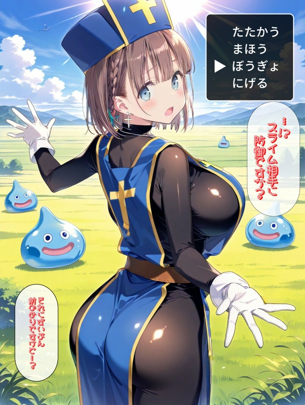 もしもエッチな水着を装備した僧侶があ○ちゃんだったら - サンプル画像 5