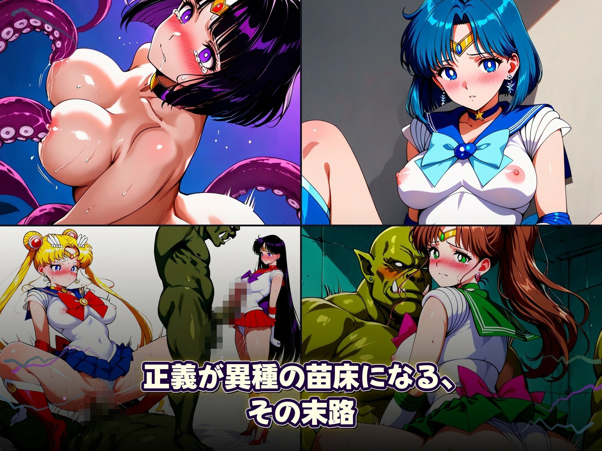 淫獣の巣窟 〜セーラーヒロインたちの聖戦〜  人間以下のオスに孕まされる9人の戦士 - サンプル画像 4