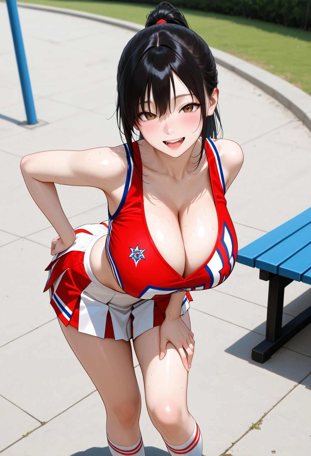 勝利のご褒美は爆乳チア部員の濃厚中出しご奉仕 - サンプル画像 3