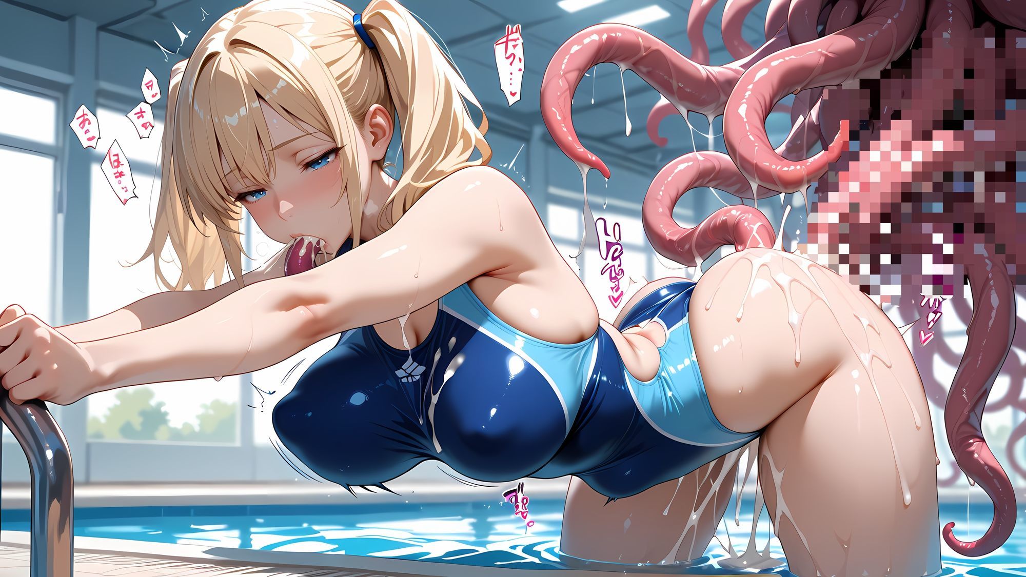 金髪ツインテール美女が触手に。。 - サンプル画像 4