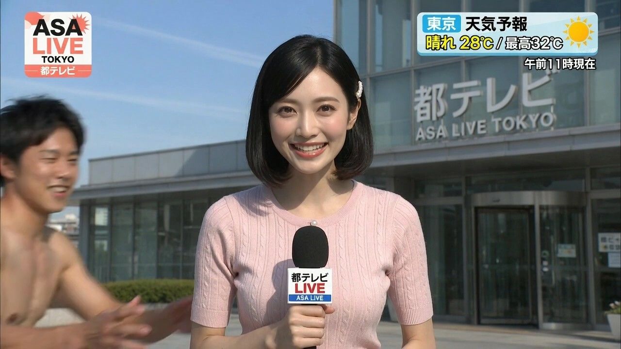【女子アナ58人】生中継で突然服を破られておっぱい丸出し！！パニック！！ - サンプル画像 2