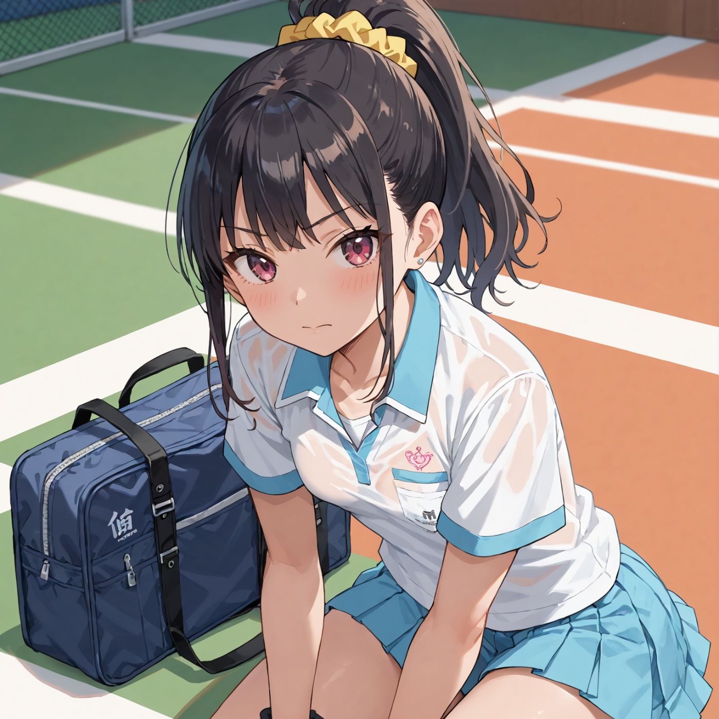 学園性活！ユニフォームに滲む汗 テニス部の本気がエロい6【汗かく美少女の厳選CG233枚収録】スマホ向け - サンプル画像 5