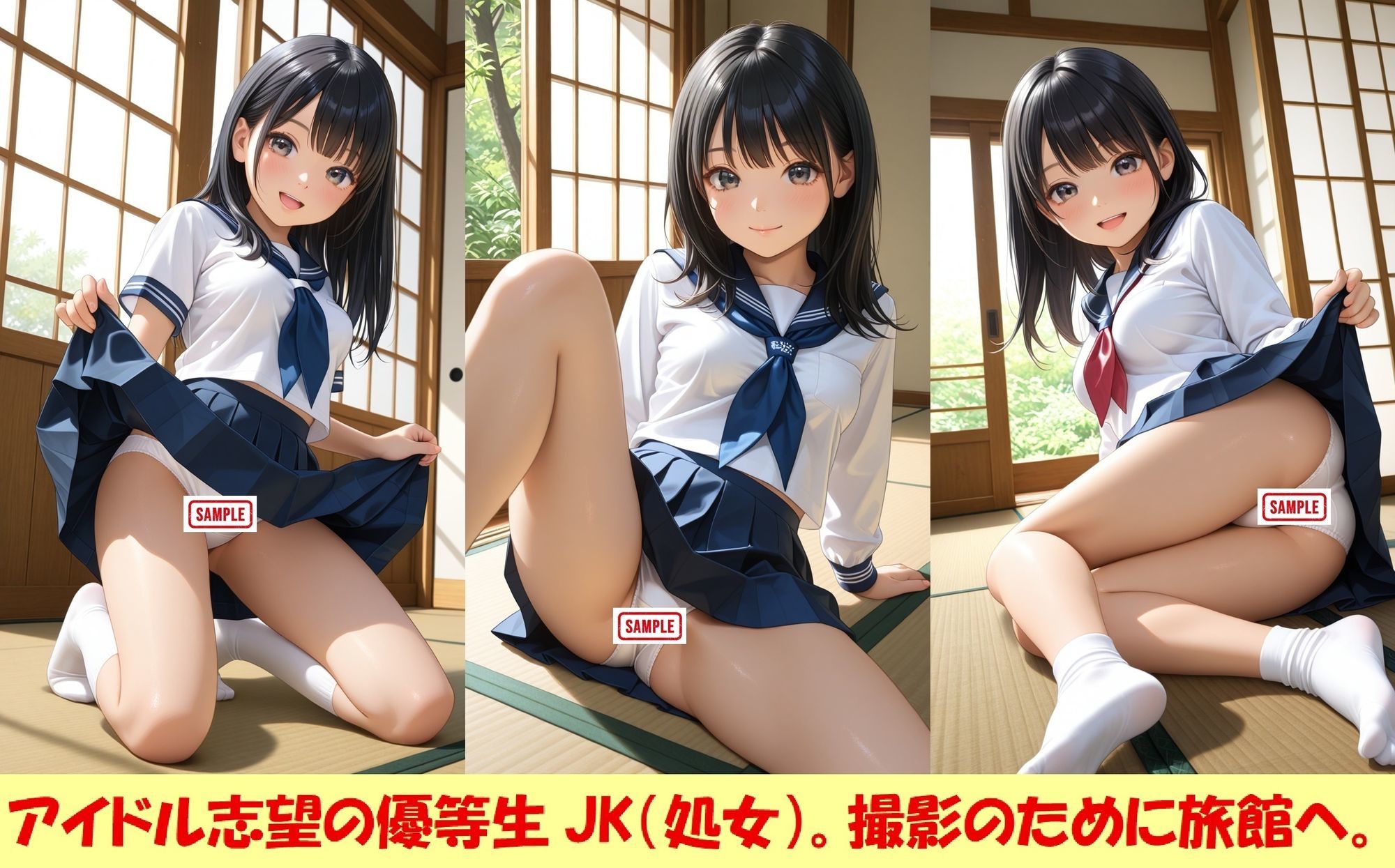 現役JKが撮影会でパンチラを撮られ生涯オカズ化6―優等生のハメ撮り― - サンプル画像 1