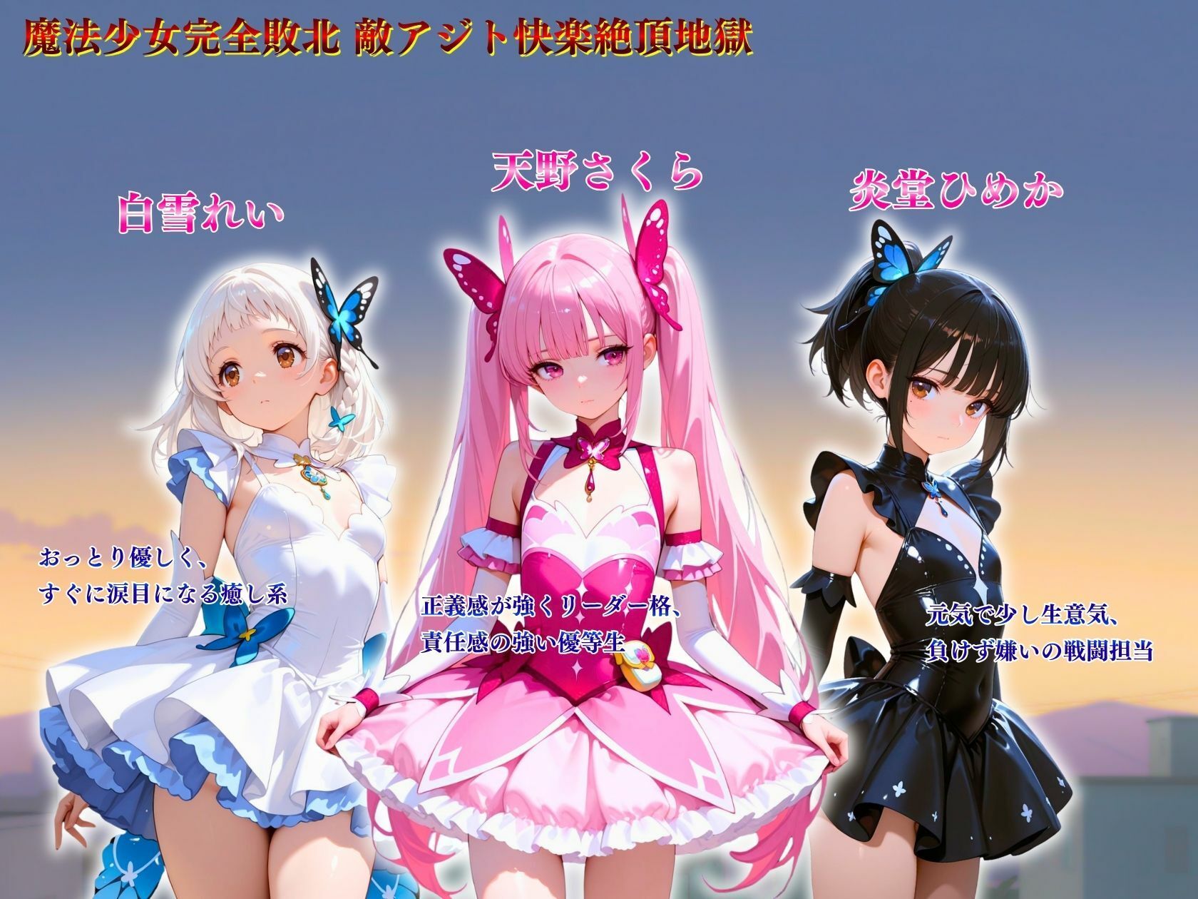 魔法少女完全敗北「ダメ…皆には手を出さないで…」敵アジト快楽絶頂地獄 - サンプル画像 2