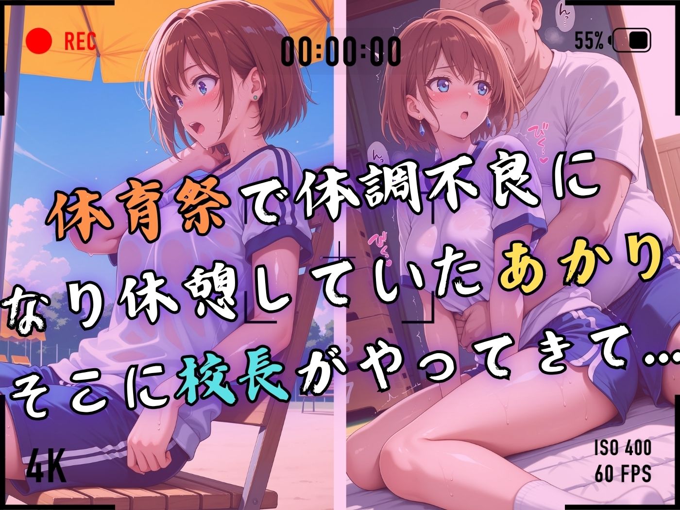 【4Kイラスト】1万3000人の生徒を抱いた校長による森あかりへの性指導（体育祭編） - サンプル画像 4