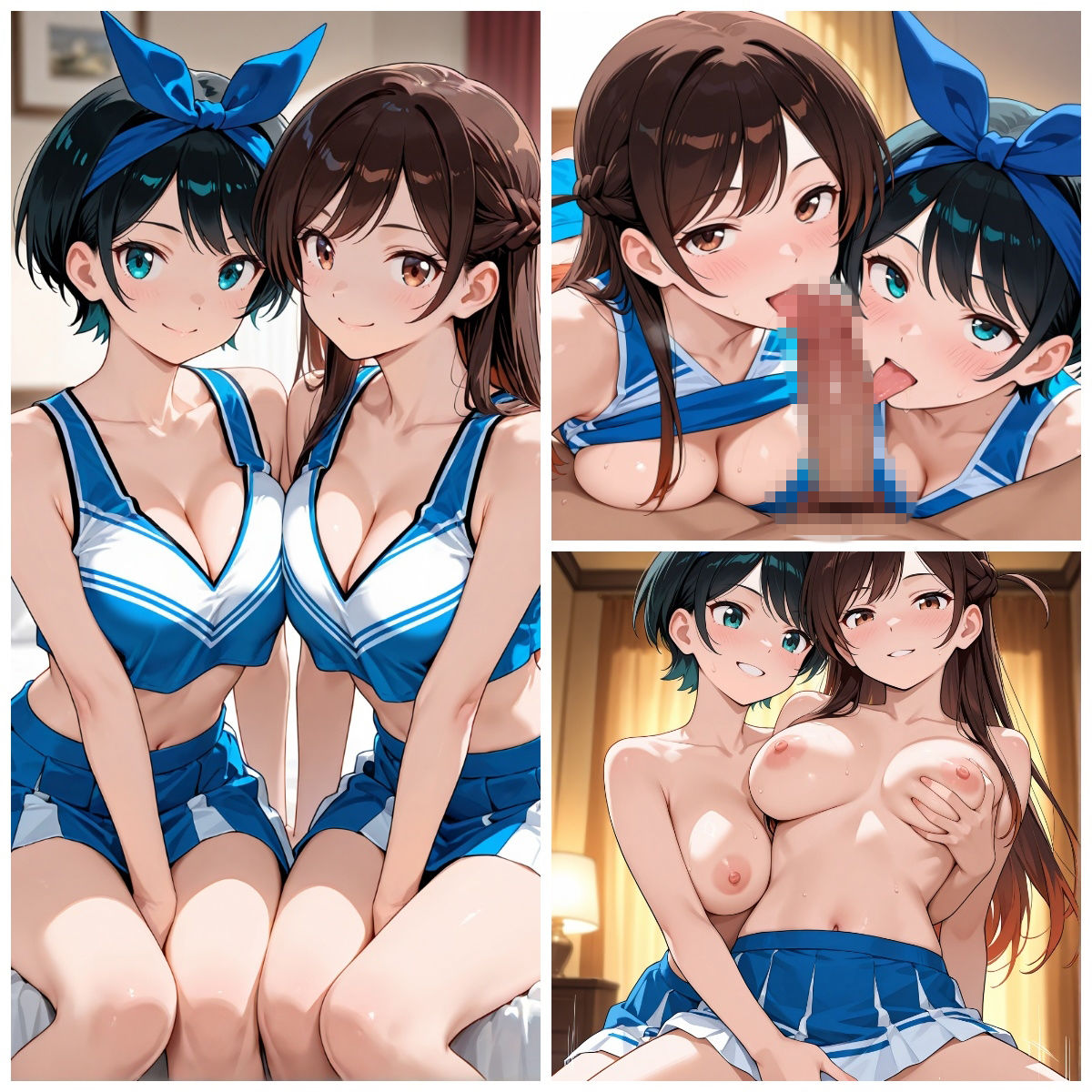 水原〇鶴と更科〇夏とえっち - サンプル画像 1