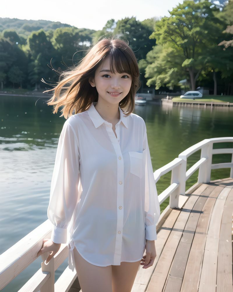 AI美少女写真集 Clothed YUKI-（5）〜透明感あふれる清楚さが輝く公園デート〜 - サンプル画像 4
