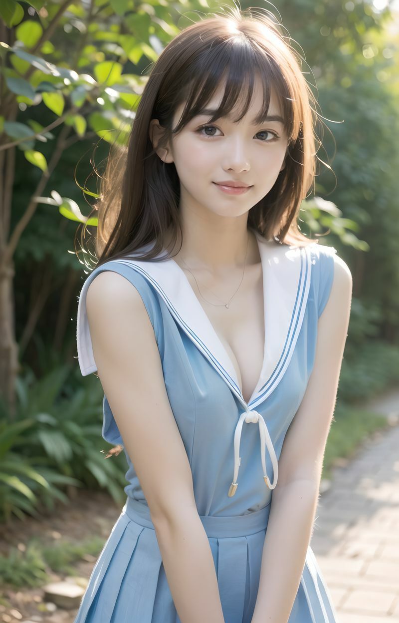 AI美少女写真集 Clothed YUKI-（5）〜透明感あふれる清楚さが輝く公園デート〜 - サンプル画像 8