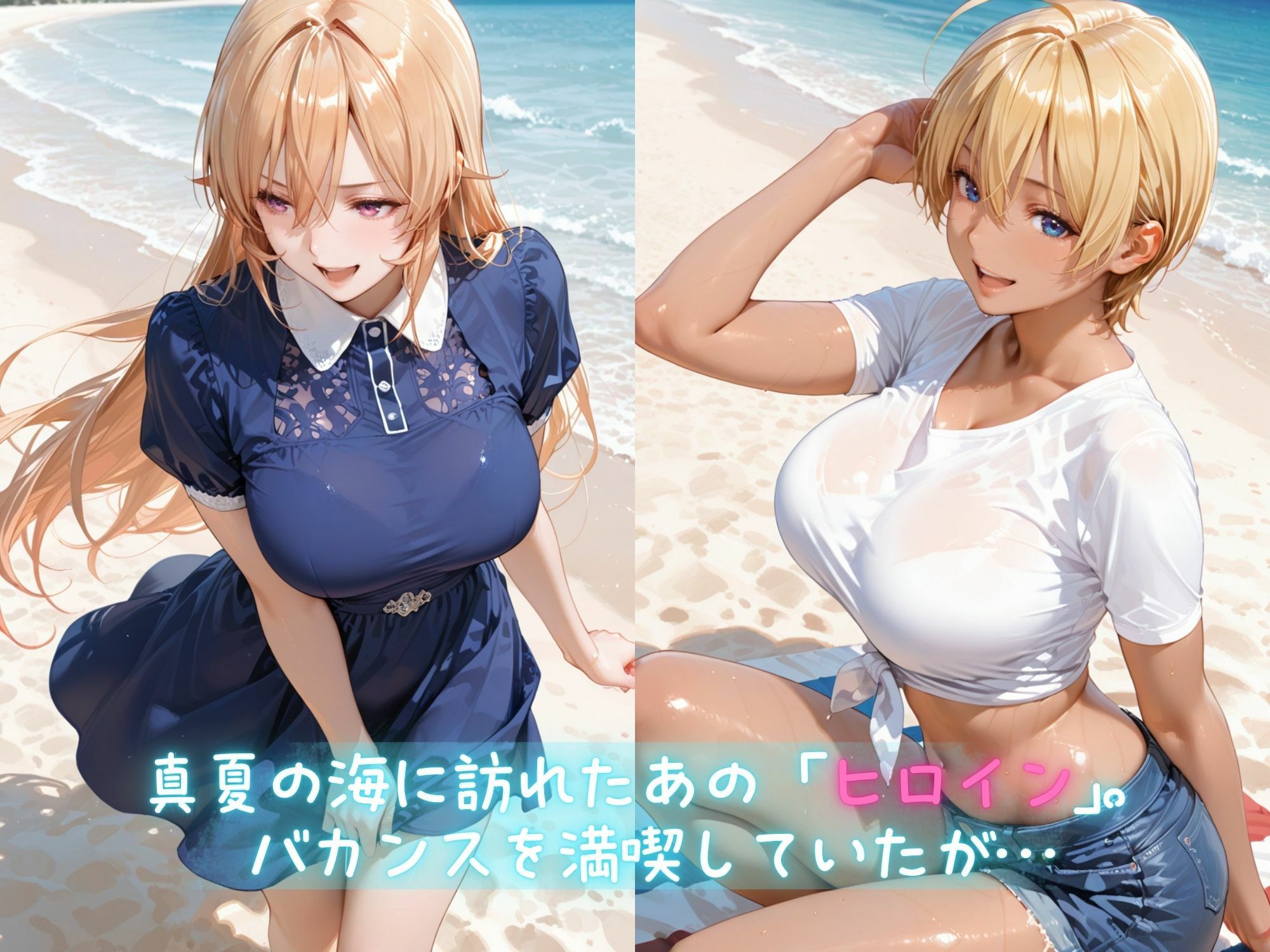メス堕ちヒロイン  〜 え●な＆い●み 夏の海編 〜 - サンプル画像 1