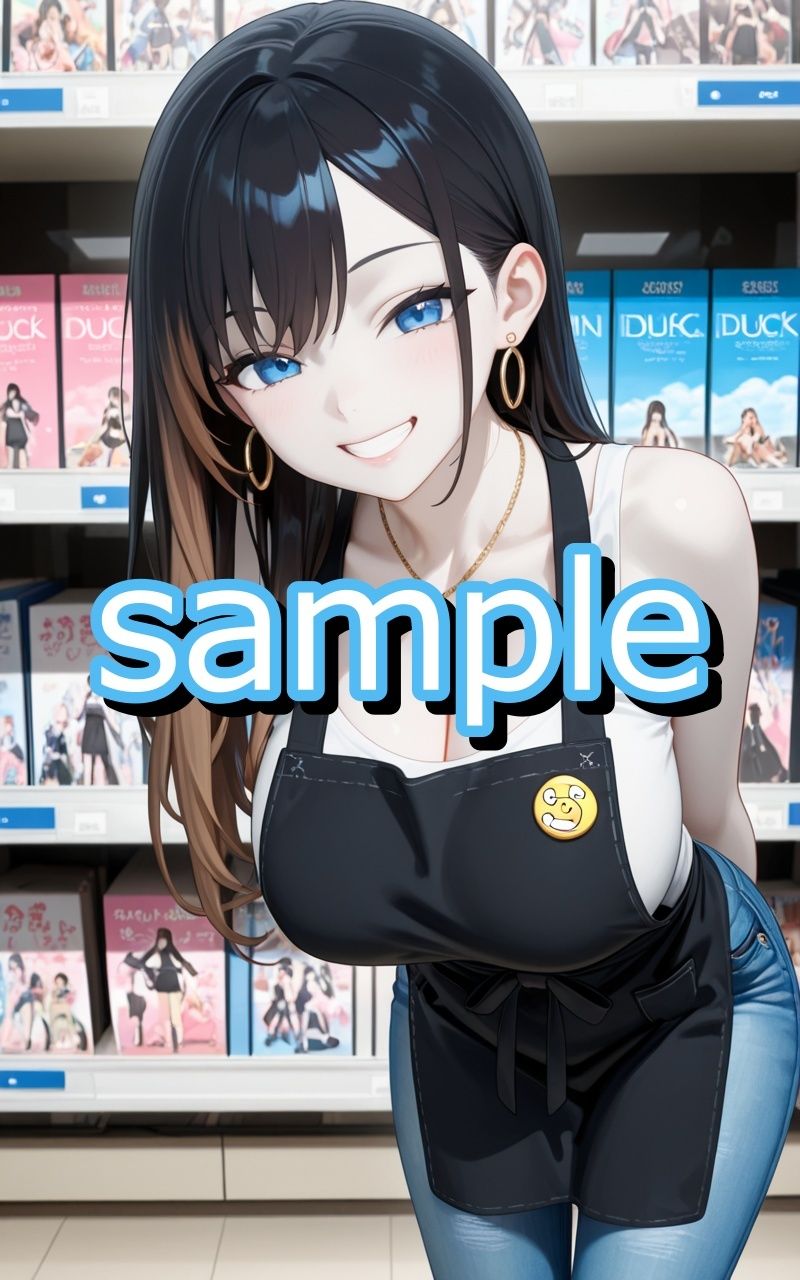 アニメショップで働いていたギャルに偶然遭遇したオタク君がトイレでしちゃうイラスト集 - サンプル画像 2