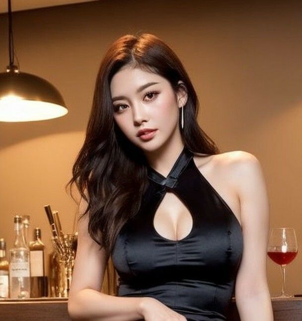 夜に映える黒ドレスの美女133枚 - サンプル画像 9