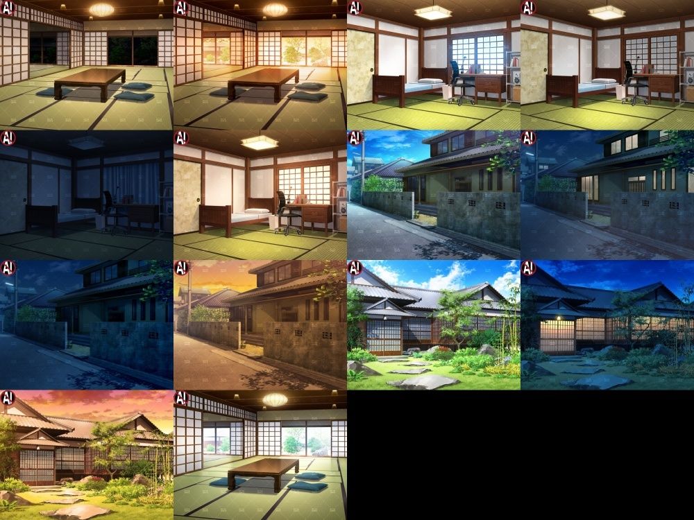 【再販素材パッケージ】みにくる背景CG素材集『お家まるごとパック』part01-和風建築- - サンプル画像 2