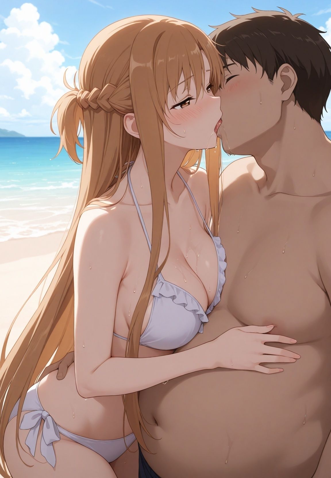 やだぁぁ…！！ 見られてるのにイッちゃう…！！ 俺の彼女は露出狂 ソ〇ドアート・オンライン - サンプル画像 6