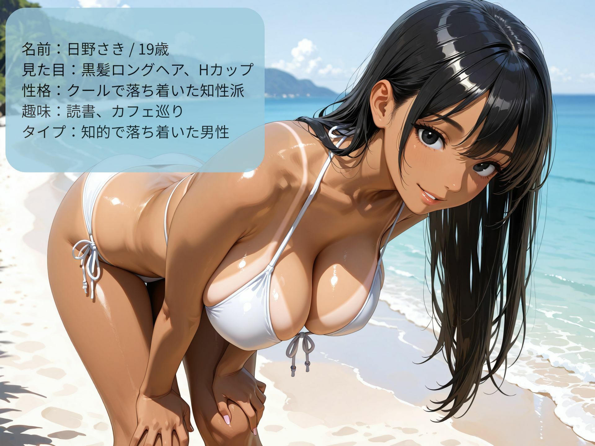 巨乳黒ギャルビッチに逆ナンされてビーチで生ハメ！ - サンプル画像 5