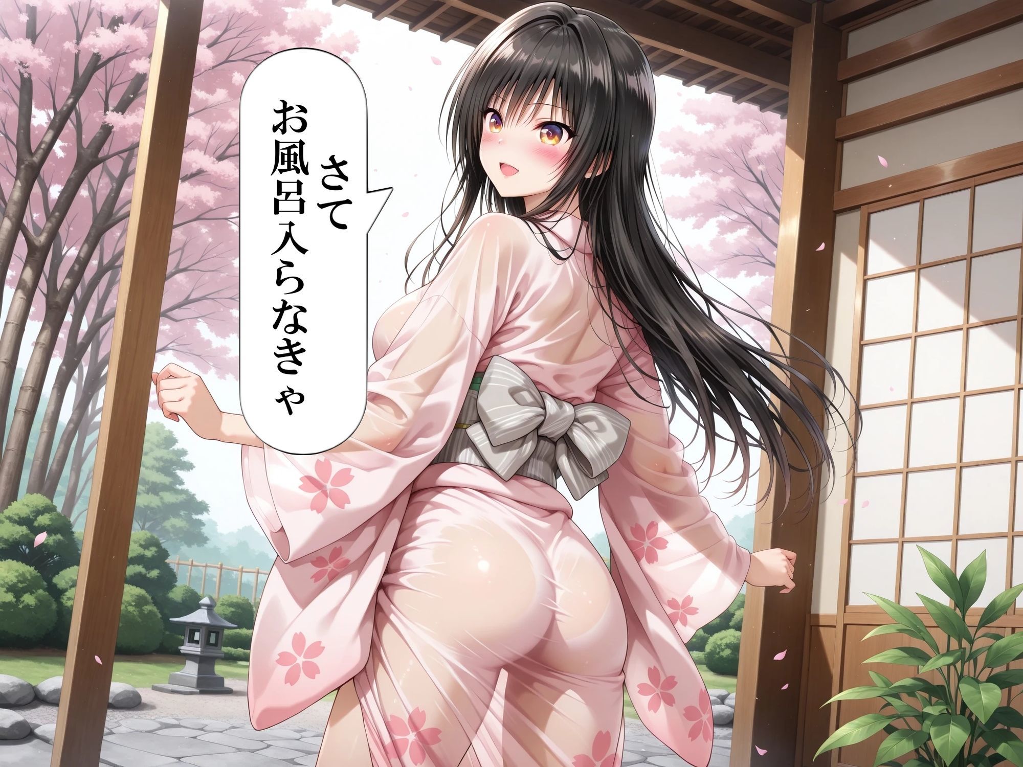 AIイラストCG集133 おもてなし亭3唯小町（セリフ・擬音付きイラスト集） - サンプル画像 2